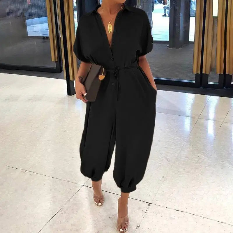 Olivia | Overall V-Neck Jumpsuit