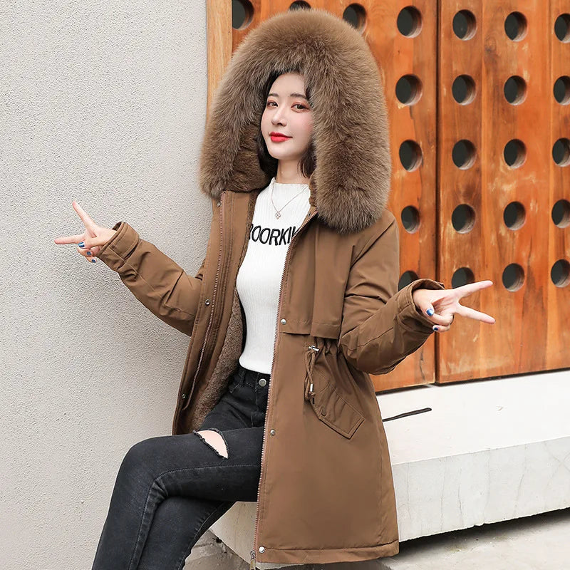TILDA | Lined winter jacket with removable fur collar and hood