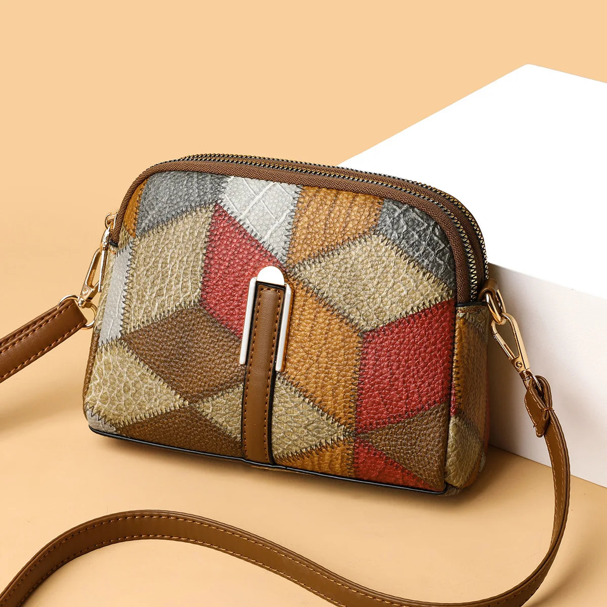 Lara | Geometric Pattern Crossbody Bag with Adjustable Strap