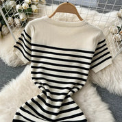 Adeline | Knitted Striped Beach Dress