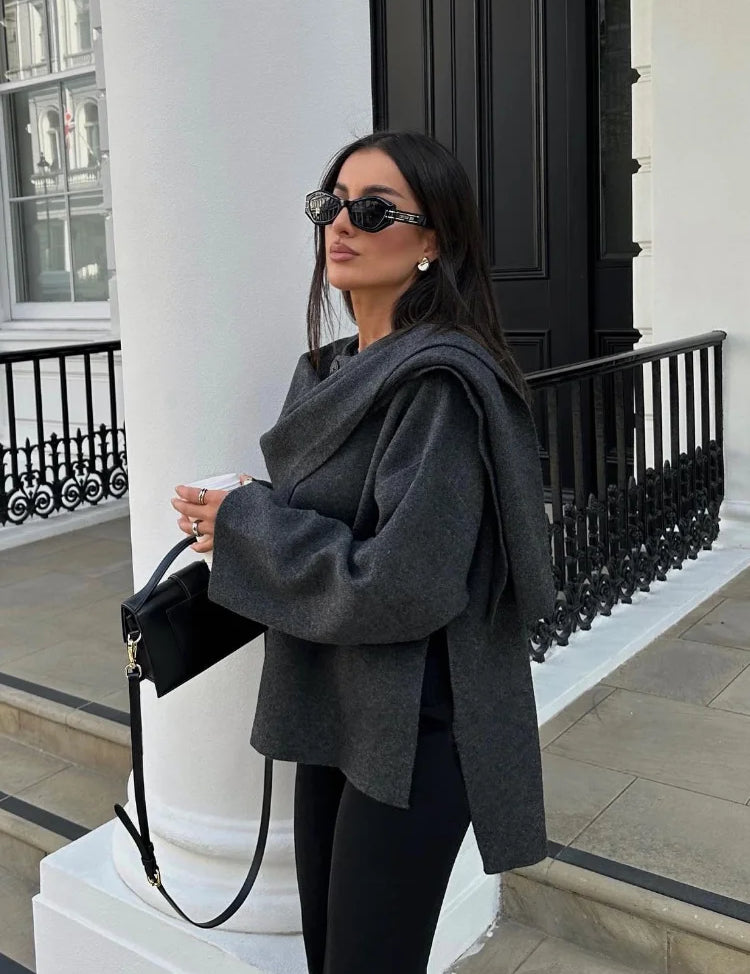 RUTH | Stylish wool jacket with scarf