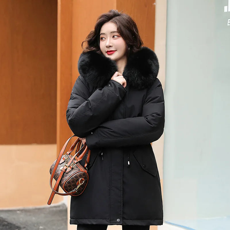TILDA | Lined winter jacket with removable fur collar and hood