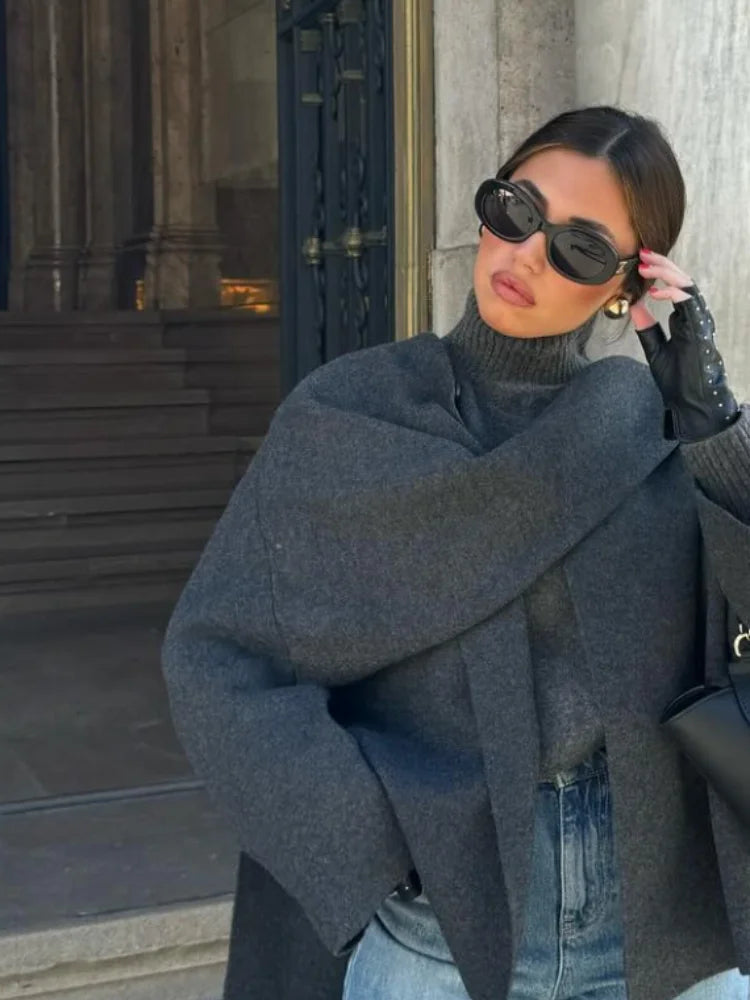 RUTH | Stylish wool jacket with scarf