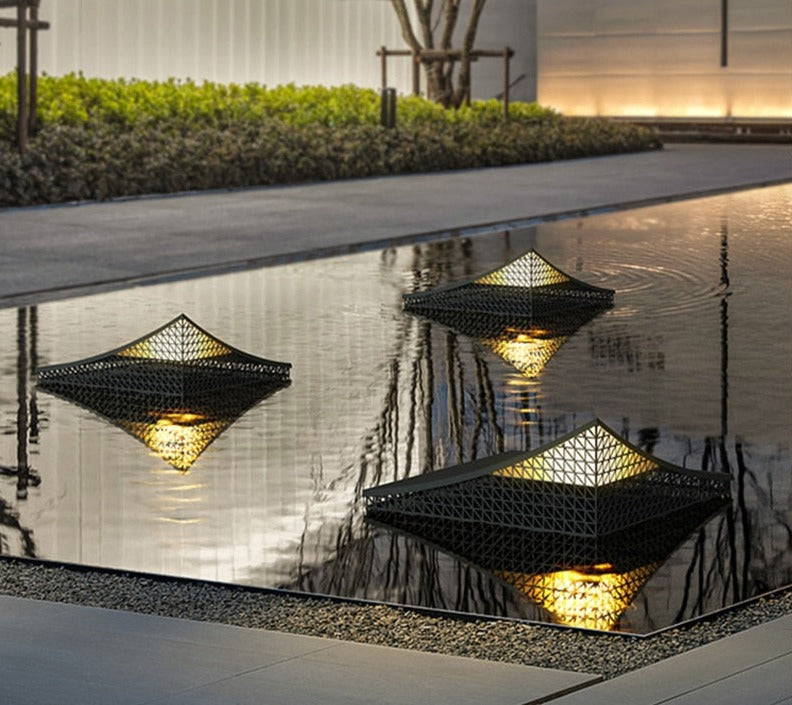 Modern Semi-Pyramid Solar Lights Outdoor with Intelligent Sensor & IP65 Waterproof-6