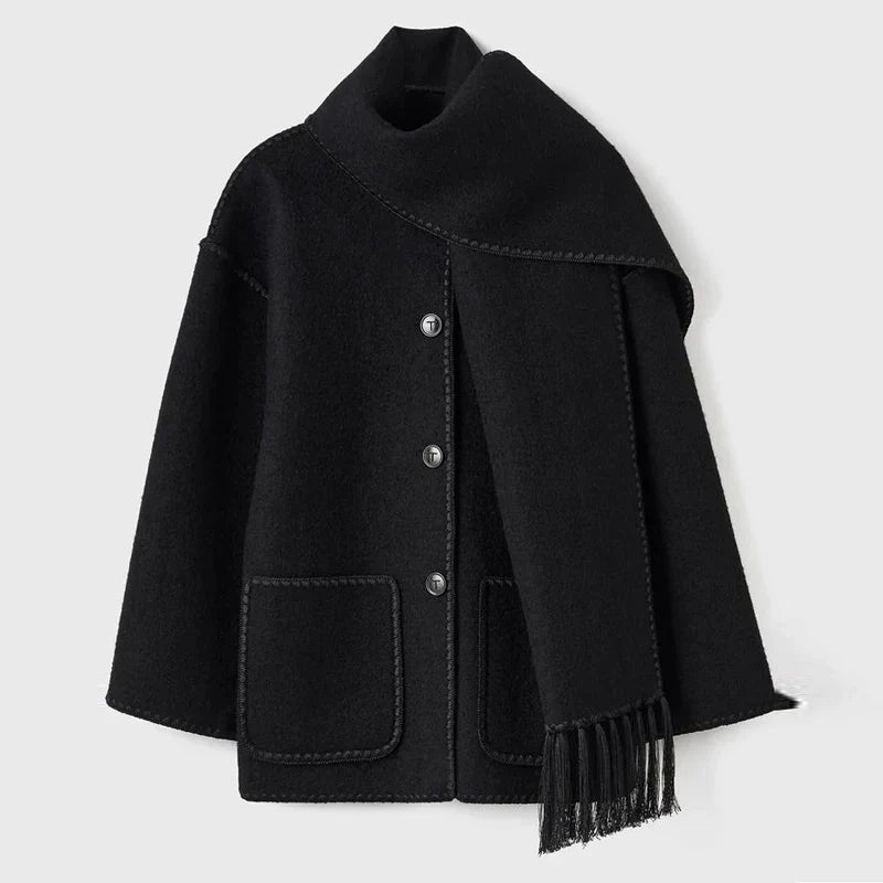 Hermia | Elegant Women's Coat with Scarf – Stylish Winter Coat