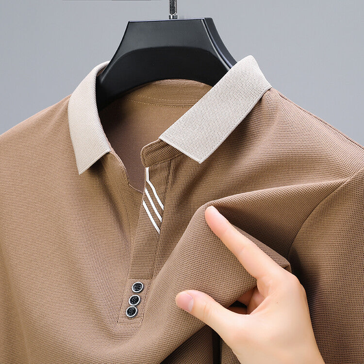 Casual polo with long sleeves - Shenky