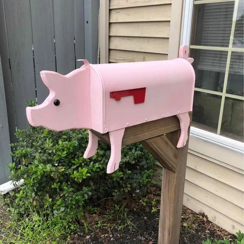 Handmade Animal Sculpture Mailbox – Corrosion-Resistant Metal Post Box for Garden and Driveway Decor-5