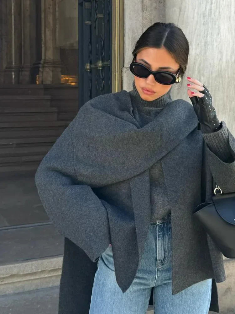 RUTH | Stylish wool jacket with scarf