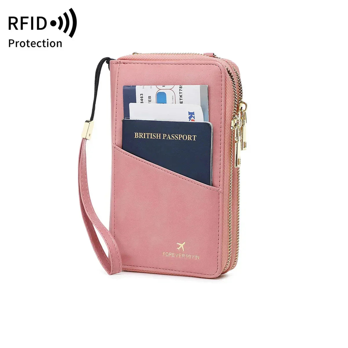 Valery | RFID-blocking passport holder with shoulder strap
