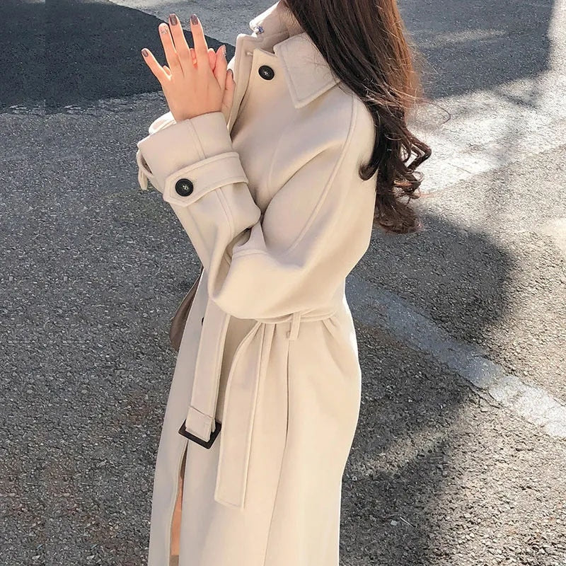 Keanne | Elegant Long Winter Trench Coat for Women