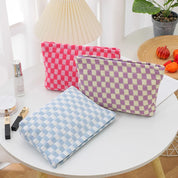 Ruthie | Checked Aesthetic Makeup Pouch