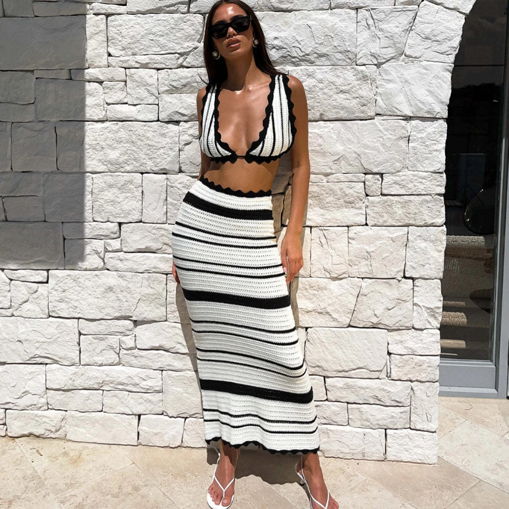 Adison | Knitted Beach Bohemian Two Piece Set