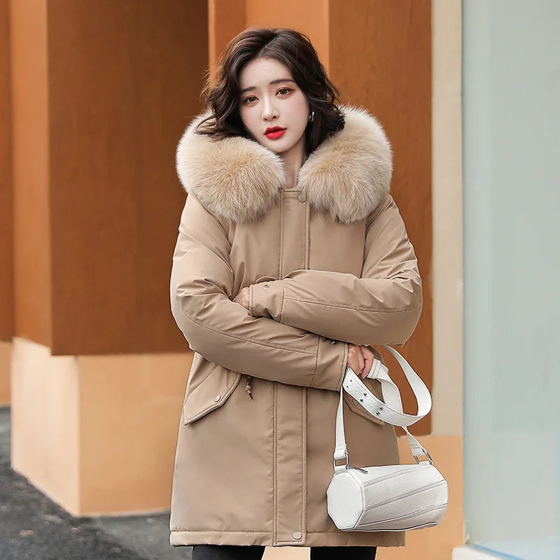 TILDA | Lined winter jacket with removable fur collar and hood