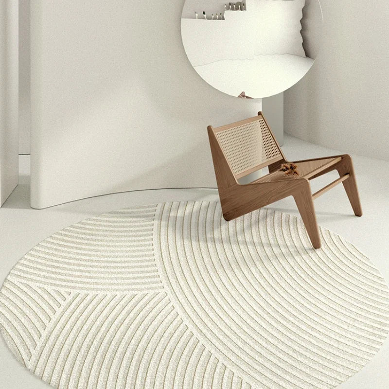 Modern geometric round rug