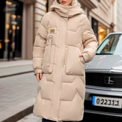 Stylish long waterproof puffer jacket - Jenie