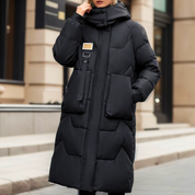 Stylish long waterproof puffer jacket - Jenie