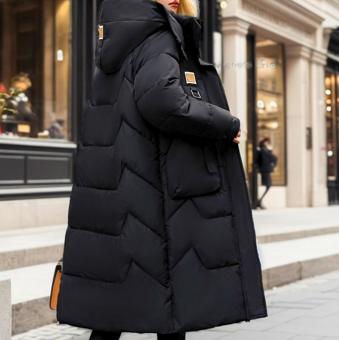 Stylish long waterproof puffer jacket - Jenie