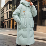 Stylish long waterproof puffer jacket - Jenie