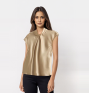 Lyrana | Elegant Satin Sleeveless Blouse