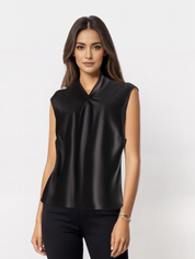 Lyrana | Elegant Satin Sleeveless Blouse