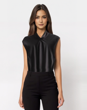 Lyrana | Elegant Satin Sleeveless Blouse