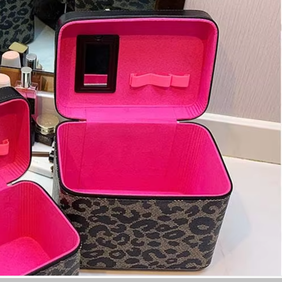 Keyla | Women's Travel Cosmetic Bag with Leopard Pattern Organizer