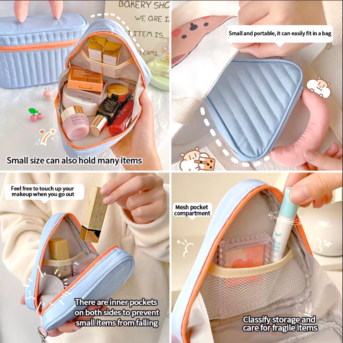 Bailee | Cosmetic bag with color contrast in triangular design