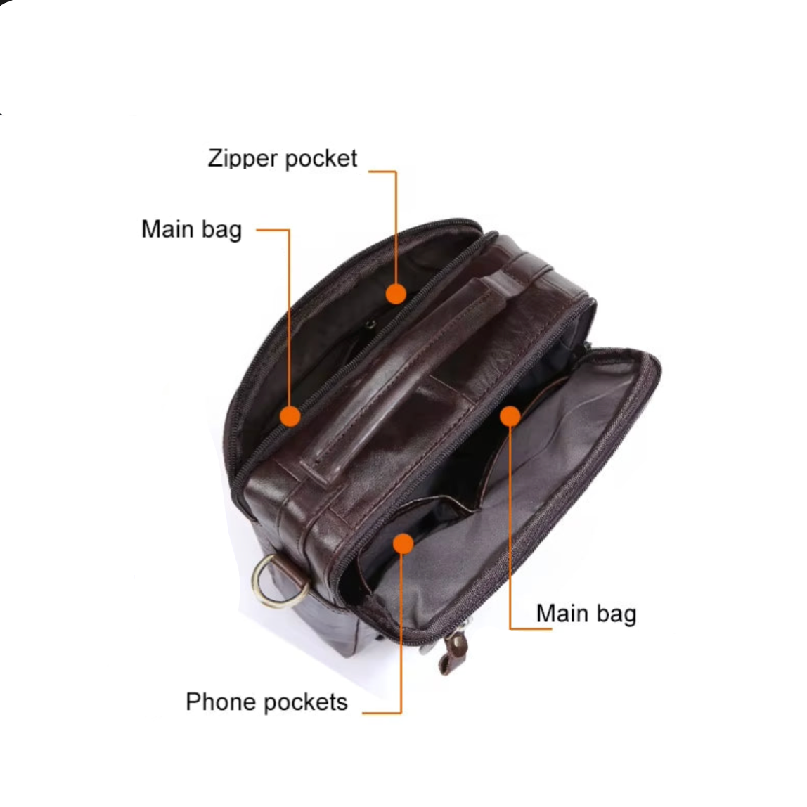 Damian | Classic Shoulder Bag with Multi-Pocket Design