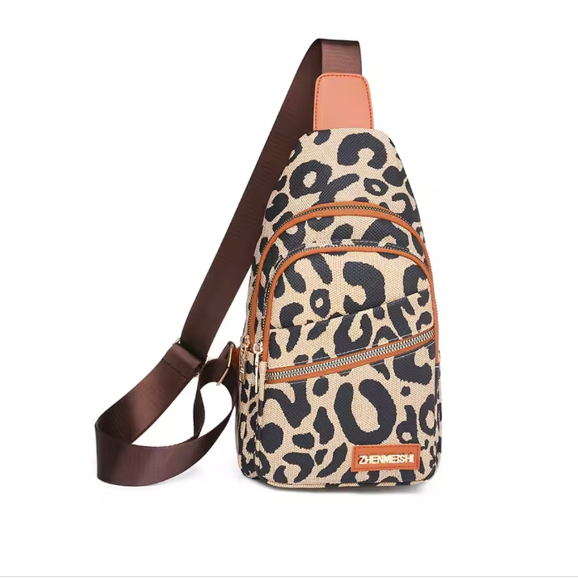 Katie | Chic Leopard Stylish Sling Bag with Multiple Compartments