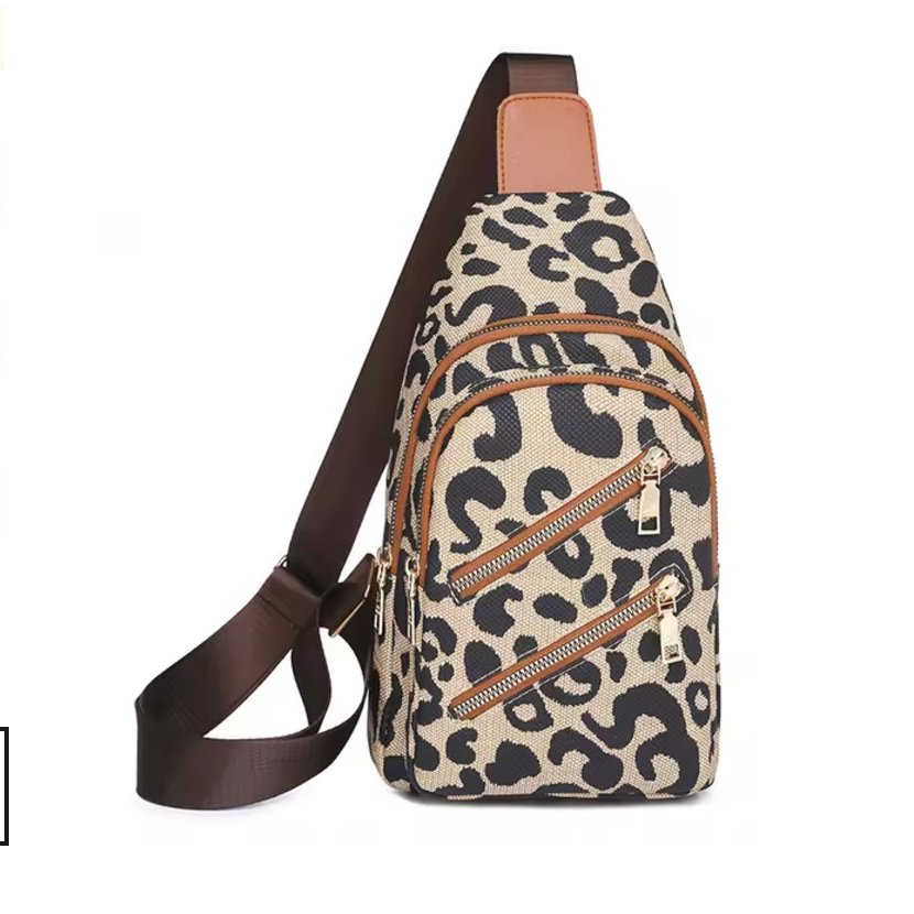 Katie | Chic Leopard Stylish Sling Bag with Multiple Compartments
