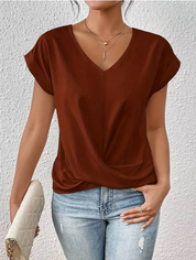 Chloe | Versatile Draped V-neck Blouse