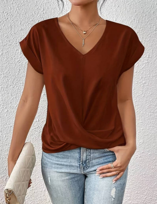 Chloe | Versatile Draped V-neck Blouse