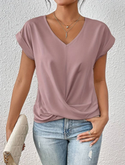 Chloe | Versatile Draped V-neck Blouse