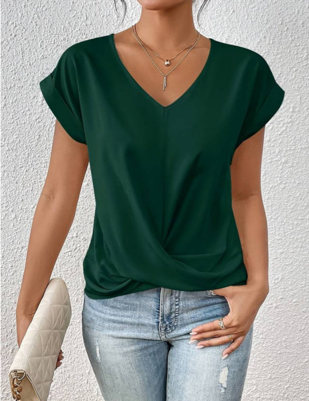 Chloe | Versatile Draped V-neck Blouse