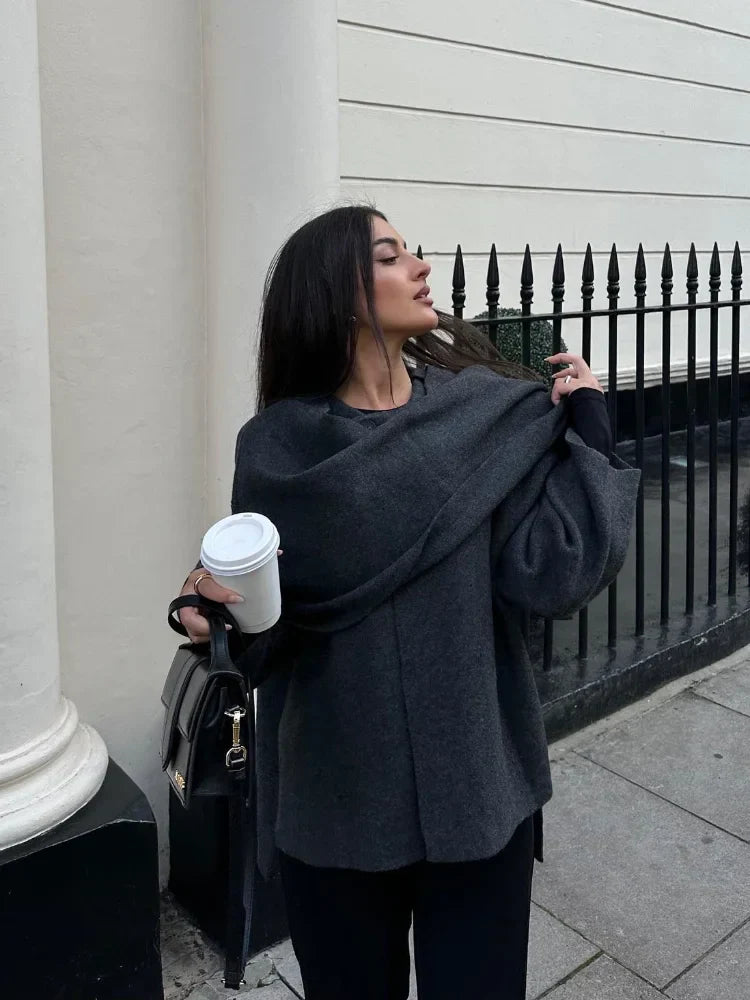 RUTH | Stylish wool jacket with scarf
