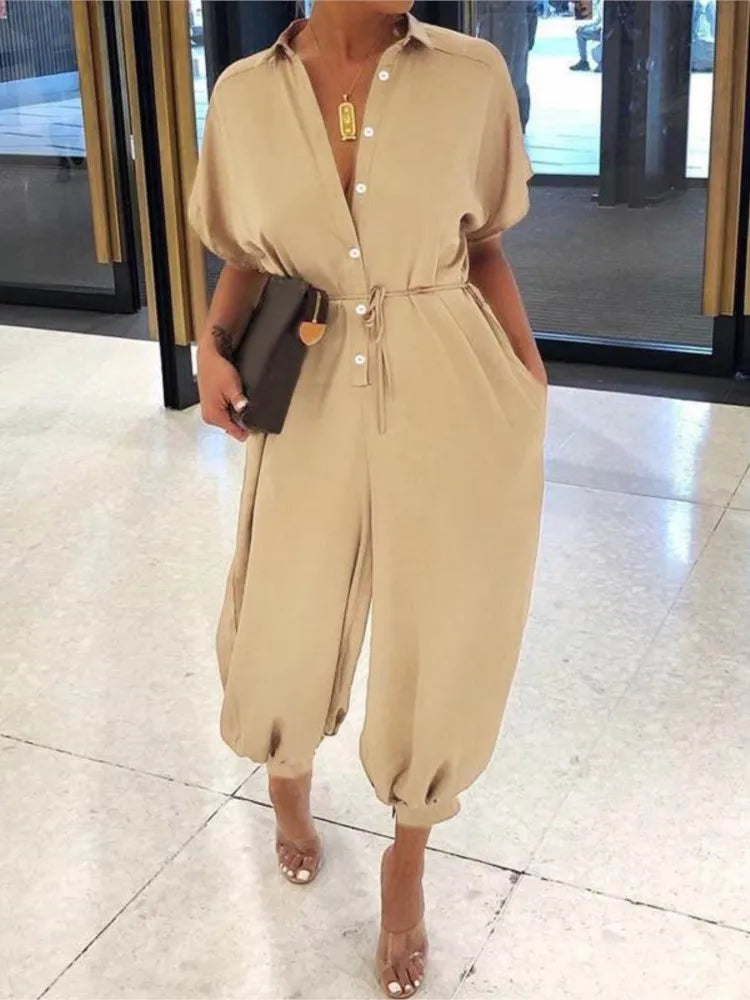 Olivia | Overall V-Neck Jumpsuit