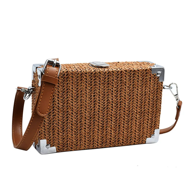 Rain | Trendy Crossbody Box Bag with Metallic Accents