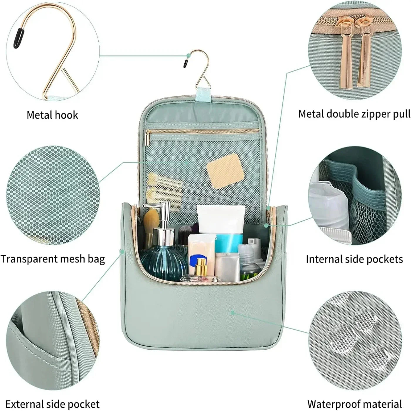 Ysabella | Spacious and versatile cosmetic travel bag with multiple compartments
