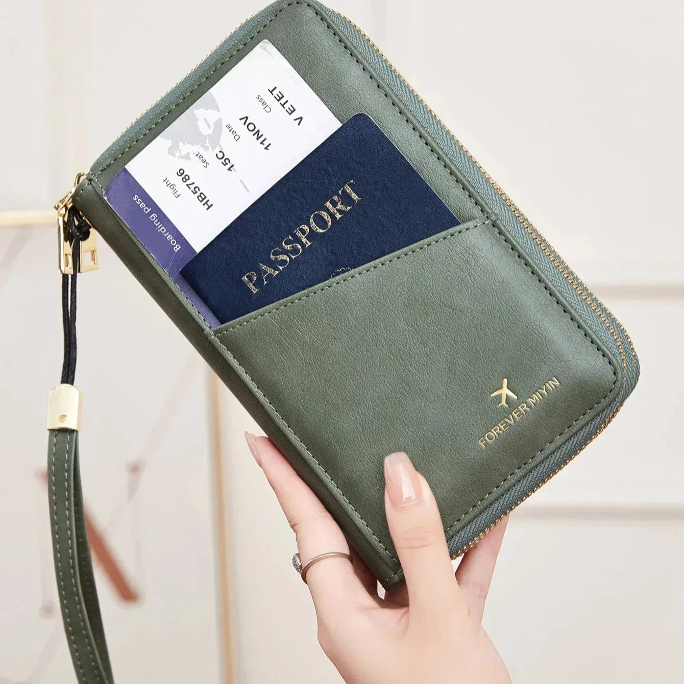 Valery | RFID-blocking passport holder with shoulder strap