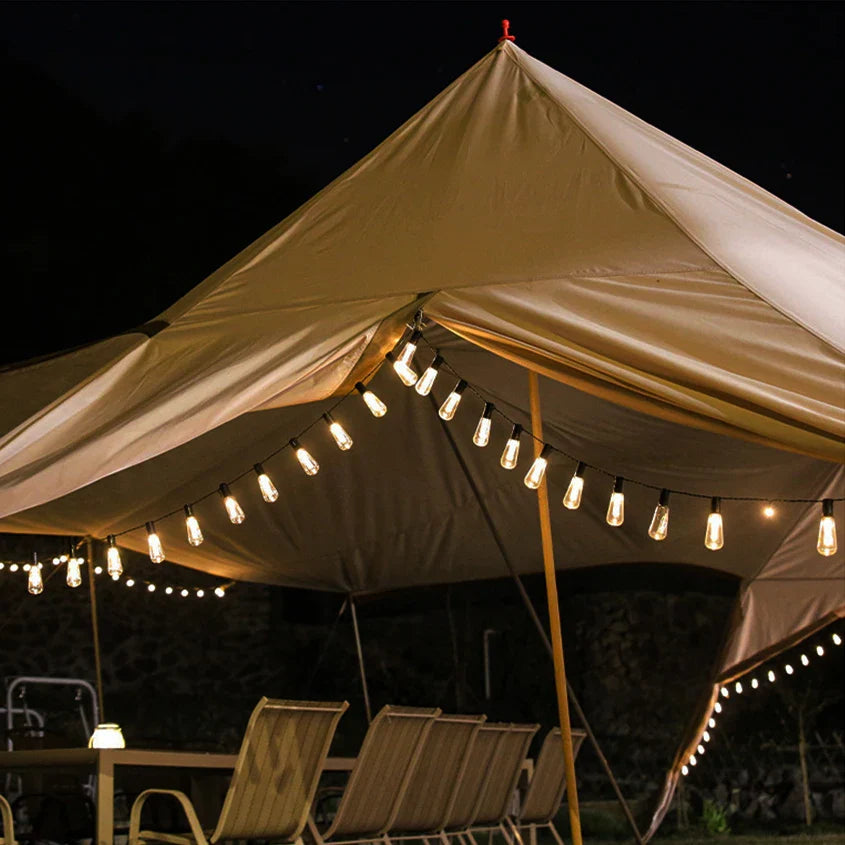 Solar String Lights - Waterproof Retro Edison Bulbs for Outdoor Party Decor-4