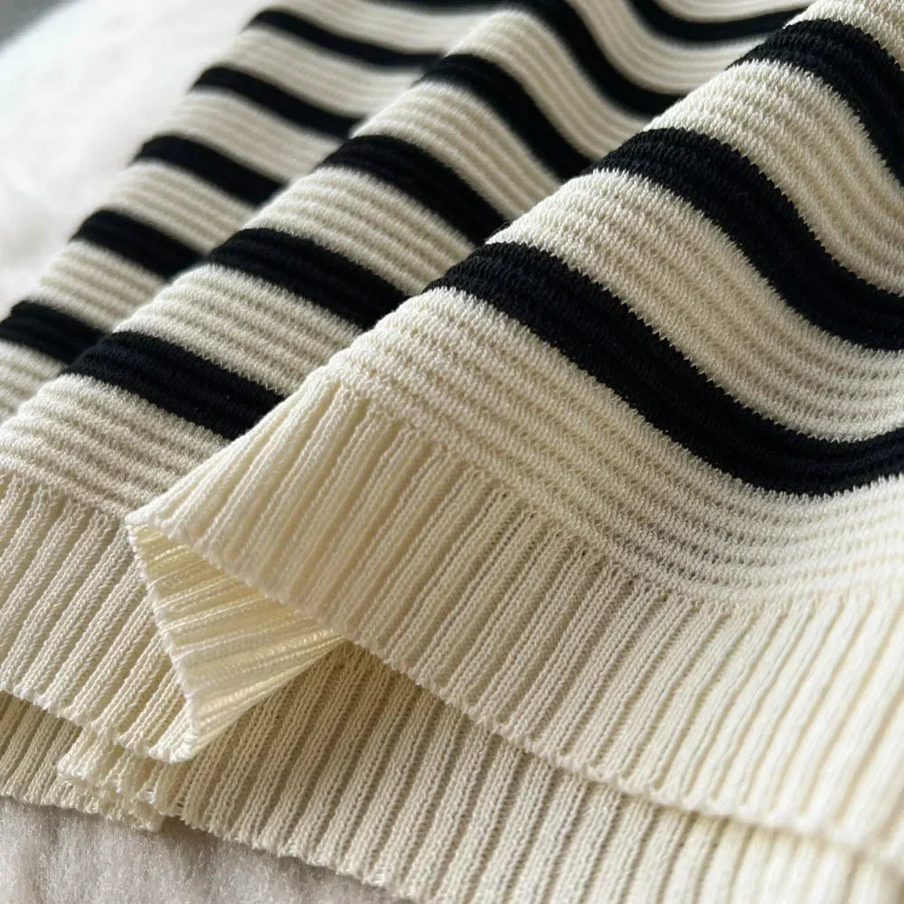 Adeline | Knitted Striped Beach Dress