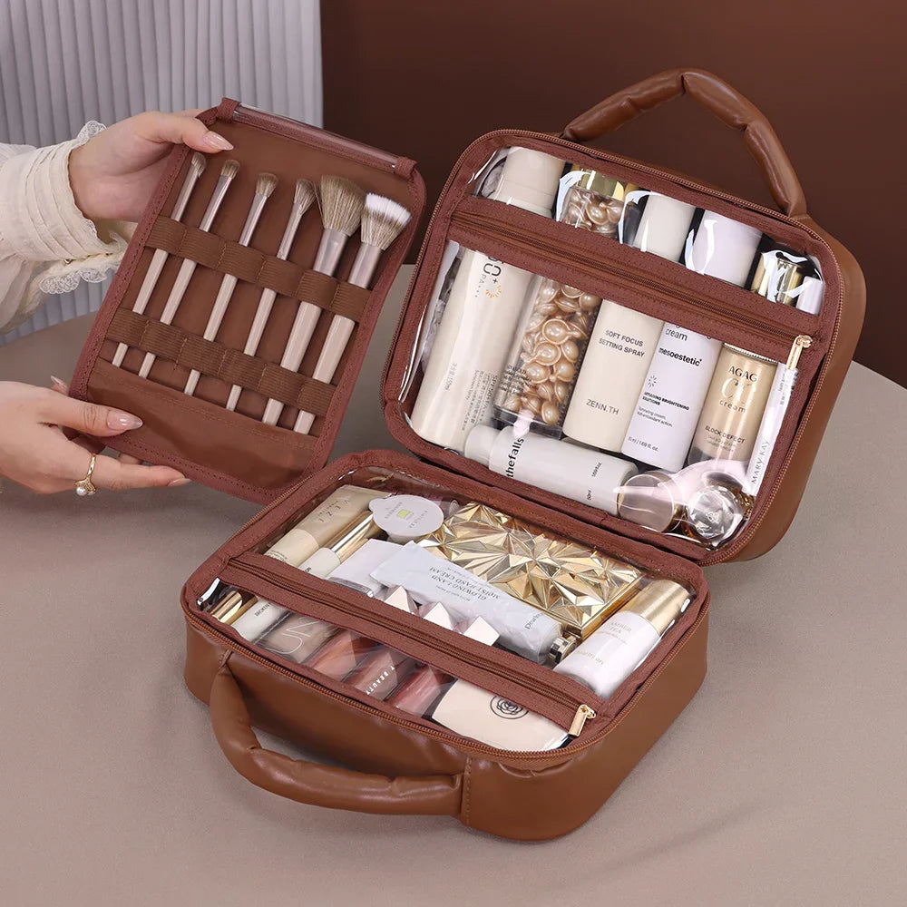 Sophia | Luxury Checkered Spacious Cosmetic Organizer