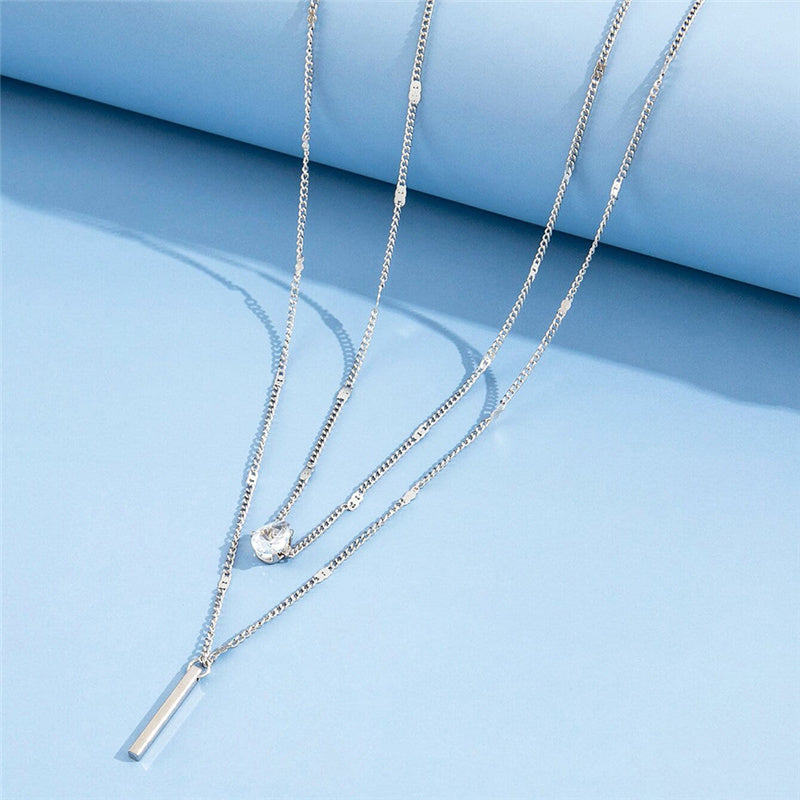GlamChic | Dual Pendant Necklace for a Fashionable Statement