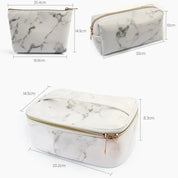 Lilyana | Marble Elegance 3-in-1 Cosmetic Makeup Travel Bag Set