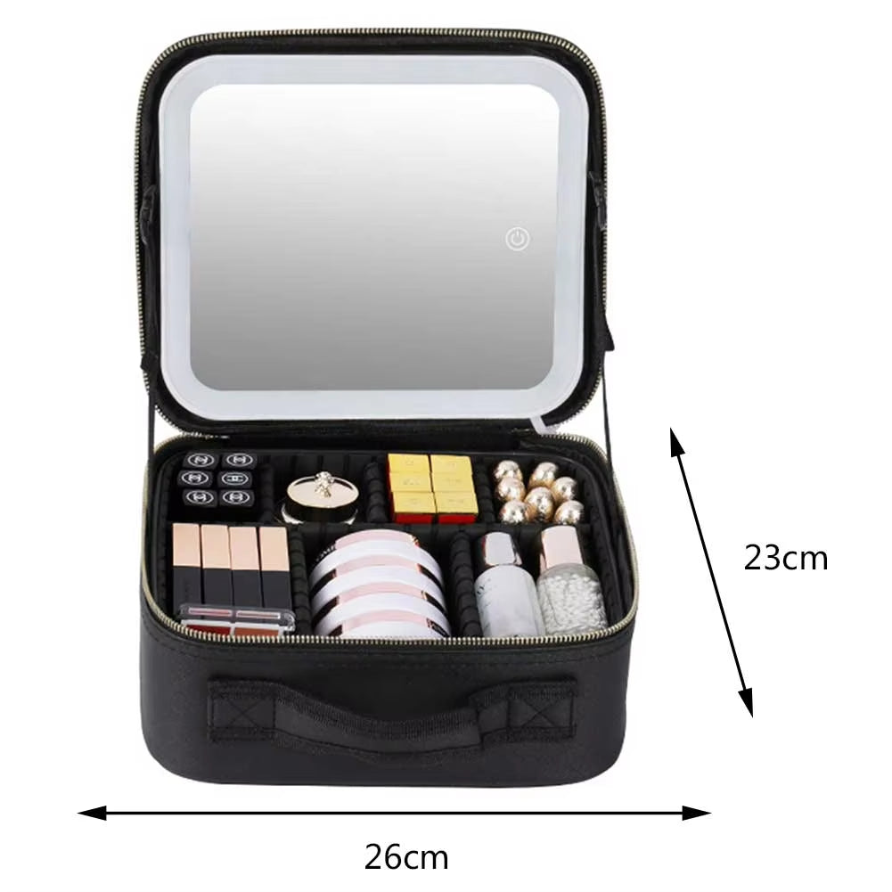Pearls | Stylish & Portable LED Light Mirror Cosmetic Case