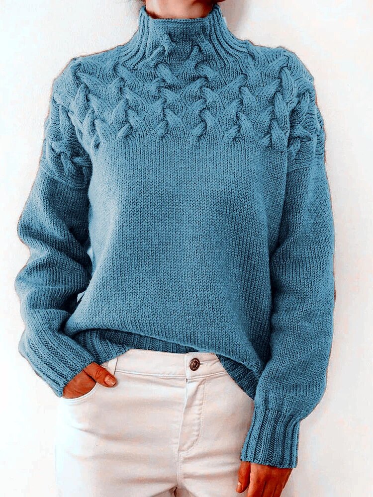 Knitted turtleneck sweater women - Paloma
