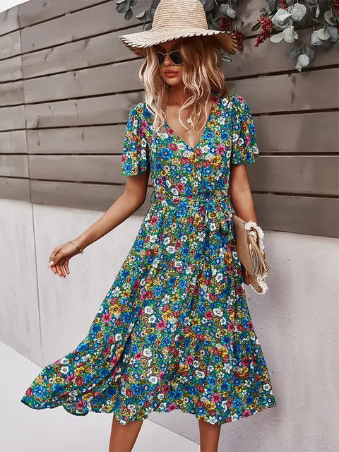 Elisa | Floral Print Loose-Fitting Dress