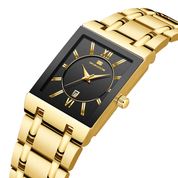 Gold square watch