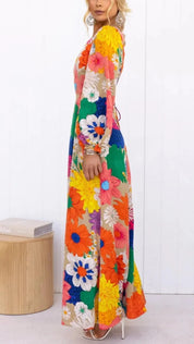 Maxi dress with floral print - Floral
