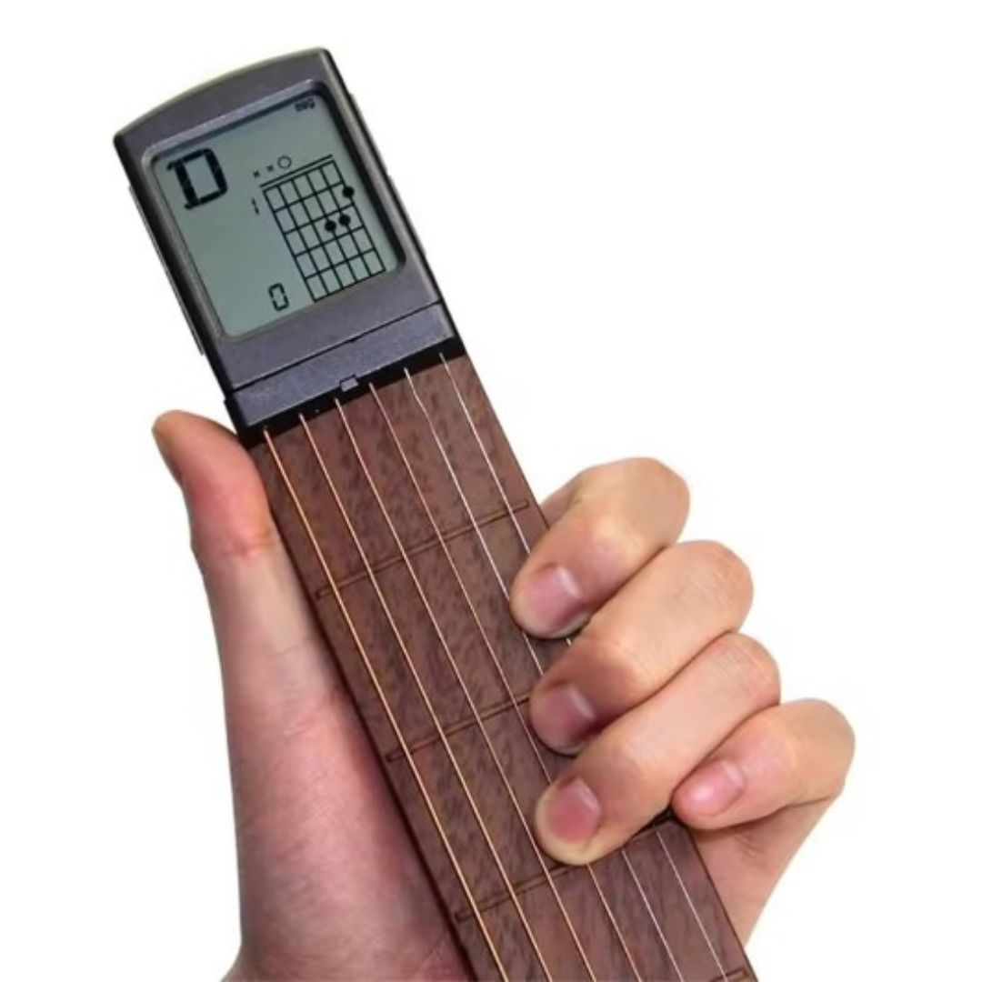 Effective coach for pocket guitar | 6-FRT guitar practice tool with screen-1